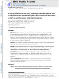 Cover page: Cultural differences in caring for people with dementia: a pilot study of concern about losing face and loneliness in Chinese American and European American caregivers