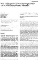 Cover page: Bone morphogenetic protein signaling in rotator cuff muscle atrophy and fatty infiltration.