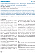 Cover page: Rampant Adaptive Evolution in Regions of Proteins with Unknown Function in Drosophila simulans