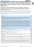 Cover page: The kSORT assay to detect renal transplant patients at high risk for acute rejection: results of the multicenter AART study.