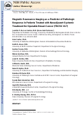 Cover page: Magnetic resonance imaging as a predictor of pathologic response in patients treated with neoadjuvant systemic treatment for operable breast cancer