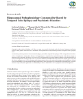 Cover page: Hippocampal Pathophysiology: Commonality Shared by Temporal Lobe Epilepsy and Psychiatric Disorders