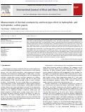 Cover page: Measurement of thermal conductivity and heat pipe effect in hydrophilic and hydrophobic carbon papers