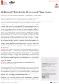 Cover page: Inhibition of Fibrinolysis by Streptococcal Phage LysinSM1