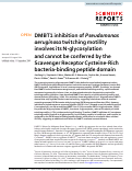 Cover page: DMBT1 inhibition of Pseudomonas aeruginosa twitching motility involves its N-glycosylation and cannot be conferred by the Scavenger Receptor Cysteine-Rich bacteria-binding peptide domain