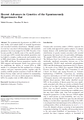 Cover page: Recent Advances in Genetics of the Spontaneously Hypertensive Rat