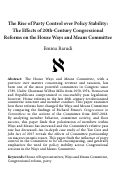 Cover page: The Rise of Party Control over Policy Stability: The Effects of 20th-Century Congressional Reforms on the House Ways and Means Committee