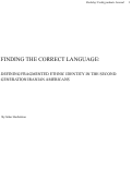 Cover page: Finding the Correct Language: Defining Fragmented Ethnic Identity in the Second Generation Iranian Americans