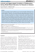 Cover page: Cortical and Hippocampal Correlates of Deliberation during Model-Based Decisions for Rewards in Humans