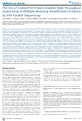 Cover page: The Use of Coded PCR Primers Enables High-Throughput Sequencing of Multiple Homolog Amplification Products by 454 Parallel Sequencing