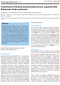 Cover page: Coexistence of keloids and pilomatricoma in a patient with Rubinstein-Taybi syndrome