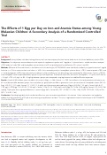 Cover page: The Effects of 1 Egg per Day on Iron and Anemia Status among Young Malawian Children: A Secondary Analysis of a Randomized Controlled Trial.