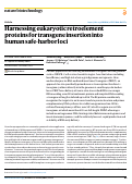 Cover page: Harnessing eukaryotic retroelement proteins for transgene insertion into human safe-harbor loci.