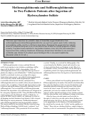 Cover page: Methemoglobinemia and Sulfhemoglobinemia in Two Pediatric Patients after Ingestion of Hydroxylamine Sulfate