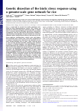 Cover page: Genetic dissection of the biotic stress response using a genome-scale gene network for rice.
