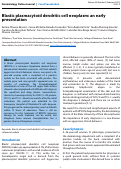 Cover page: Blastic plasmacytoid dendritic cell neoplasm: an early presentation