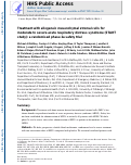 Cover page: Treatment with allogeneic mesenchymal stromal cells for moderate to severe acute respiratory distress syndrome (START study): a randomised phase 2a safety trial.