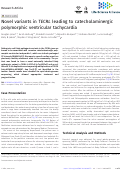 Cover page: Novel variants in TECRL leading to catecholaminergic polymorphic ventricular tachycardia.