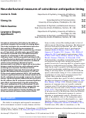 Cover page: Neurobehavioral measures of coincidence anticipation timing