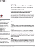 Cover page: Macular Microcysts in Mitochondrial Optic Neuropathies: Prevalence and Retinal Layer Thickness Measurements