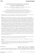 Cover page of Can functional traits predict plant community response to global change?