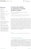 Cover page: A review and outlook on expression of animal proteins in plants.