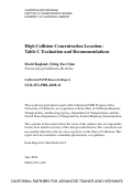 Cover page: High Collision Concentration Location: Table C Evaluation and Recommendations