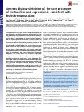 Cover page: Systems biology definition of the core proteome of metabolism and expression is consistent with high-throughput data.