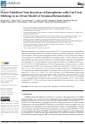 Cover page: Direct Umbilical Vein Injection of Epinephrine with Cut-Cord Milking in an Ovine Model of Neonatal Resuscitation