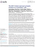 Cover page: The HIV-1 latent reservoir is largely sensitive to circulating T cells