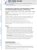 Cover page: The Intersection of Aging and Lung Transplantation: its Impact on Transplant Evaluation, Outcomes, and Clinical Care.