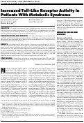 Cover page: Increased Toll-Like Receptor Activity in Patients With Metabolic Syndrome