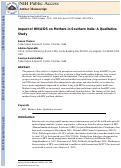 Cover page: Impact of HIV/AIDS on Mothers in Southern India: A Qualitative Study