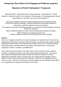 Cover page: Comparing Three Online Civic Engagement Platforms using the Spectrum of Public Participation.