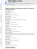 Cover page: Building a roadmap for developing combination therapies for Alzheimers disease.