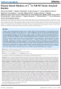 Cover page: Plasma Based Markers of [11C] PiB-PET Brain Amyloid Burden