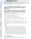 Cover page: A Test of Biological and Behavioral Explanations for Gender Differences in Telomere Length: The Multi-Ethnic Study of Atherosclerosis