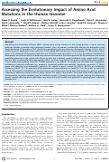 Cover page: Assessing the Evolutionary Impact of Amino Acid Mutations in the Human Genome