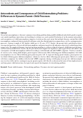 Cover page: Antecedents and Consequences of Child Externalizing Problems: Differences in Dynamic Parent–Child Processes