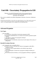 Cover page: Unit 098 - Uncertainty Propagation in GIS