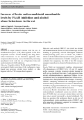 Cover page: Increase of brain endocannabinoid anandamide levels by FAAH inhibition and alcohol abuse behaviours in the rat