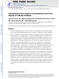 Cover page: Individualized Care Is Superior to Standardized Care for the Majority of Critically Ill Patients.