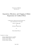 Cover page: Separation, Filtration, and Clogging of Dilute Suspensions in Confined Flows