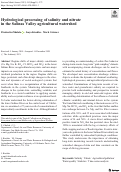 Cover page: Hydrological processing of salinity and nitrate in the Salinas Valley agricultural watershed.