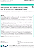 Cover page: Management and outcomes in pulmonary arterial hypertension patients with sepsis