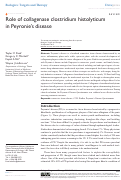 Cover page: Role of collagenase clostridium histolyticum in Peyronies disease.