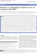 Cover page: Mutations in sphingolipid metabolism genes are associated with ADHD