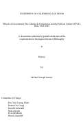 Cover page: Wheels of Government : : The Alianza de Camioneros and the Political Culture of P.R.I. Rule, 1929-1981