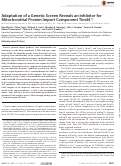 Cover page: Adaptation of a Genetic Screen Reveals an Inhibitor for Mitochondrial Protein Import Component Tim44*