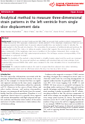 Cover page: Analytical method to measure three-dimensional strain patterns in the left ventricle from single slice displacement data